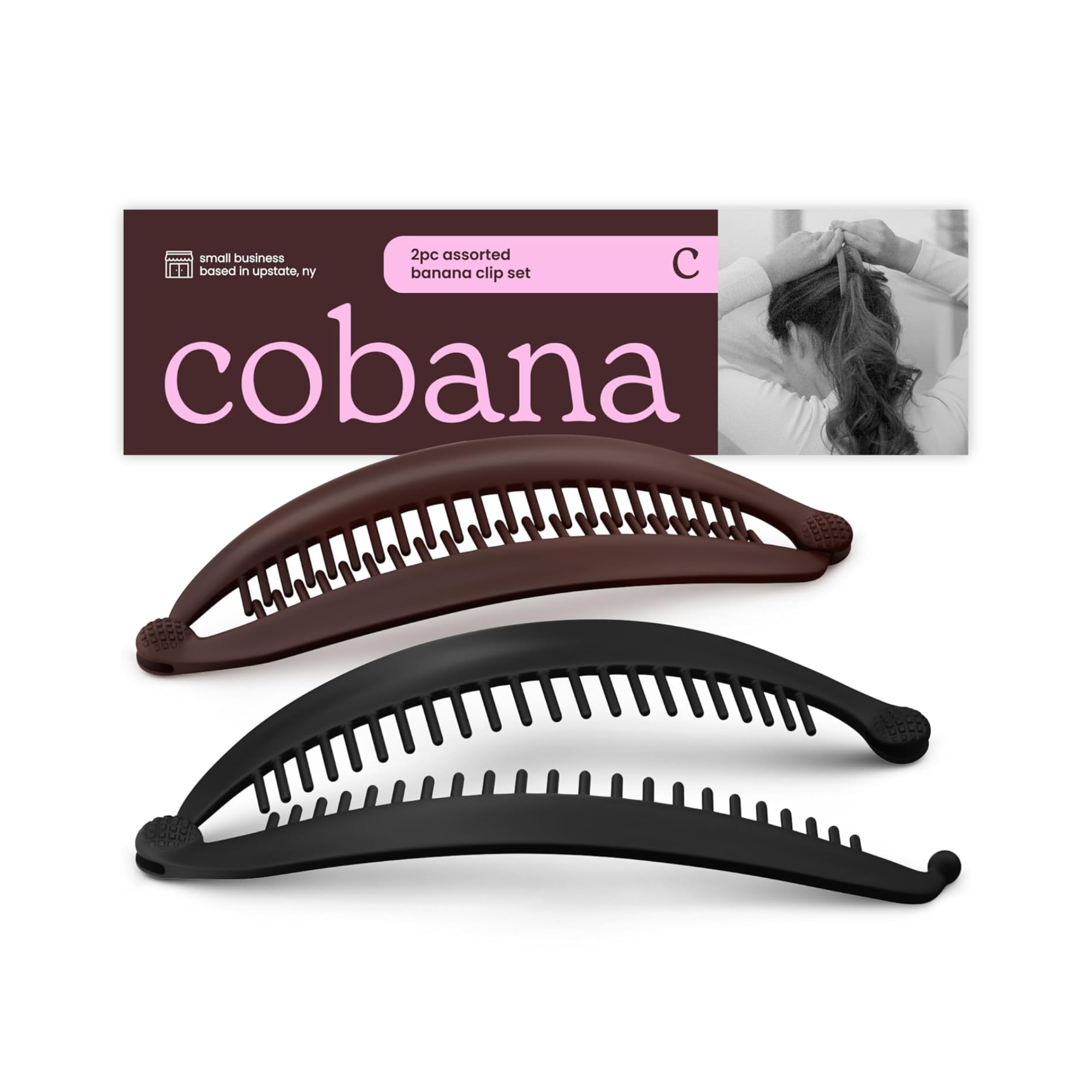 the banana clip (black and brown)